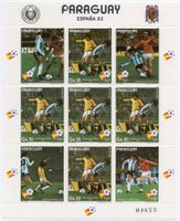 3 Briefmarkenblocks Paraguay Fussball-WM Spanien '82 postfr.