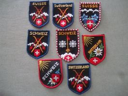 8 Badge - Aufnäher - Souvenir Schweiz