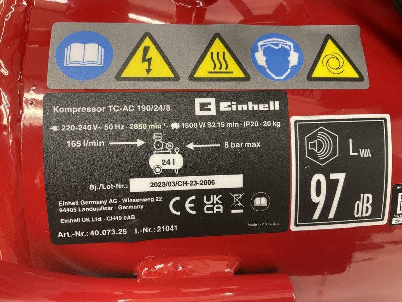 Einhell Compressori: Einhell Kompressor TC-AC 190/24/8 – Nuovo e nell'imballaggio originale da Schänis venduto da livo56 4