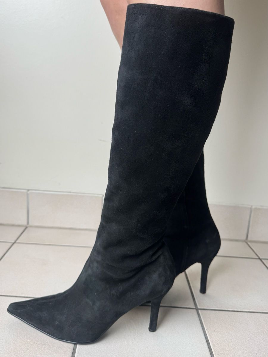 Scarpe da donna: Black Suede Knee High Boots – Usato da Carouge GE venduto da vit_v5h9 3
