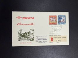 Iberia Erstflugbrief Genf - Palma 1965
