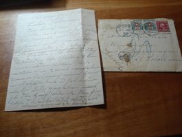 USA 1913, Brief - Derendingen, mit Portomarken