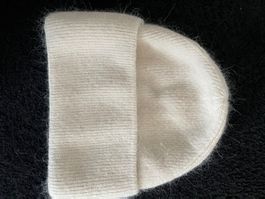 Wollmütze, Angora, warm, neuwertig, cremefarben
