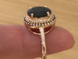 Luxus Elegante Gr.19/9 Ring Farbe: Rosa/Schwarz
