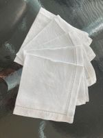 5x SERVIETTEN LEINEN HANDARBEIT mit MONOGRAMM, ALT, TOP!