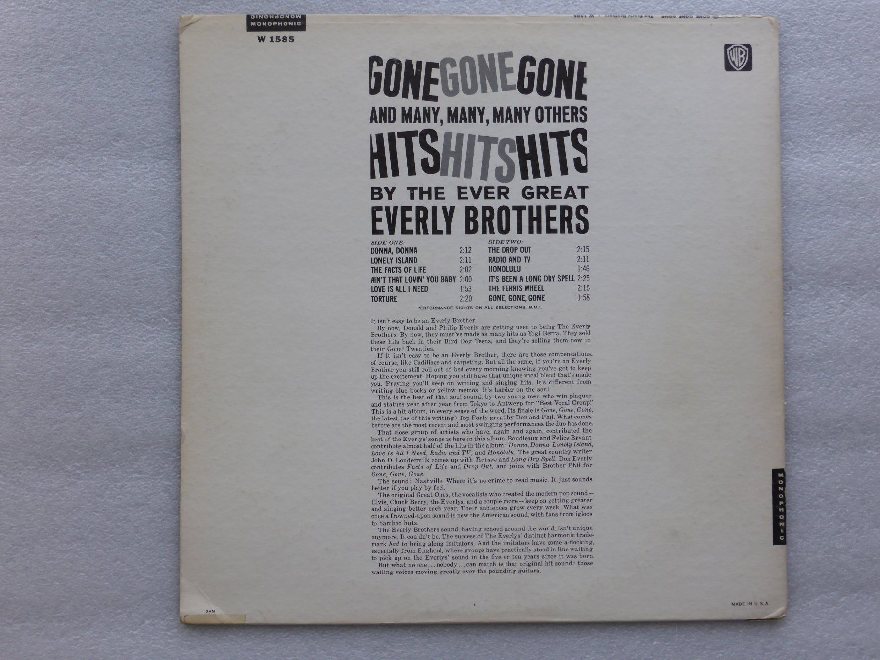 Dischi in vinile: VINYL  LP  EVERLY BROTHERS – Usato da Küssnacht am Rigi venduto da Sunnestrahl 3