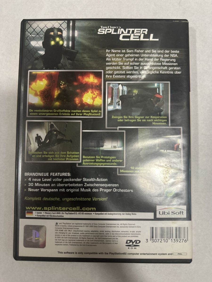 Sony Giochi: Tom Clancy's - Splinter Cell / PS2 – Usato da Herzogenbuchsee venduto da TCG-High-Quality 1