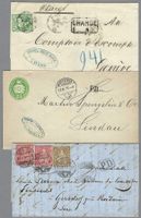 1866 - 1871, 3 SCHÖNE FRANKATUREN, VERSCH. BAHN-0