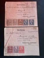 Seltene Zürcher Steuermarken Quittungen von 1922, Top!