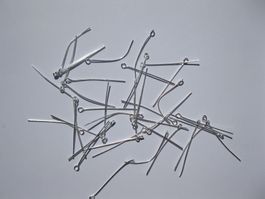 100 Kettelstifte versilbert, 38 x 0,7mm