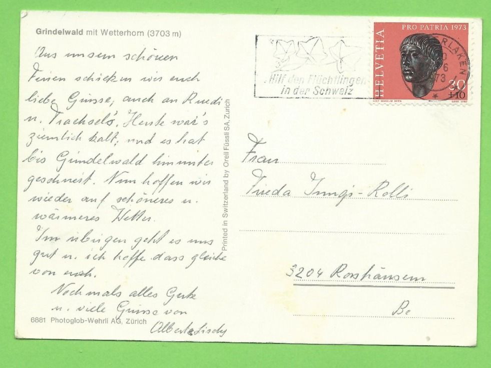Cartoline postali: Grindelwald mit Wetterhorn – Usato da Zürich venduto da t24_de 1