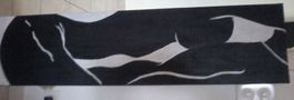 120CM GRANDE dipinto bianco nero moderno