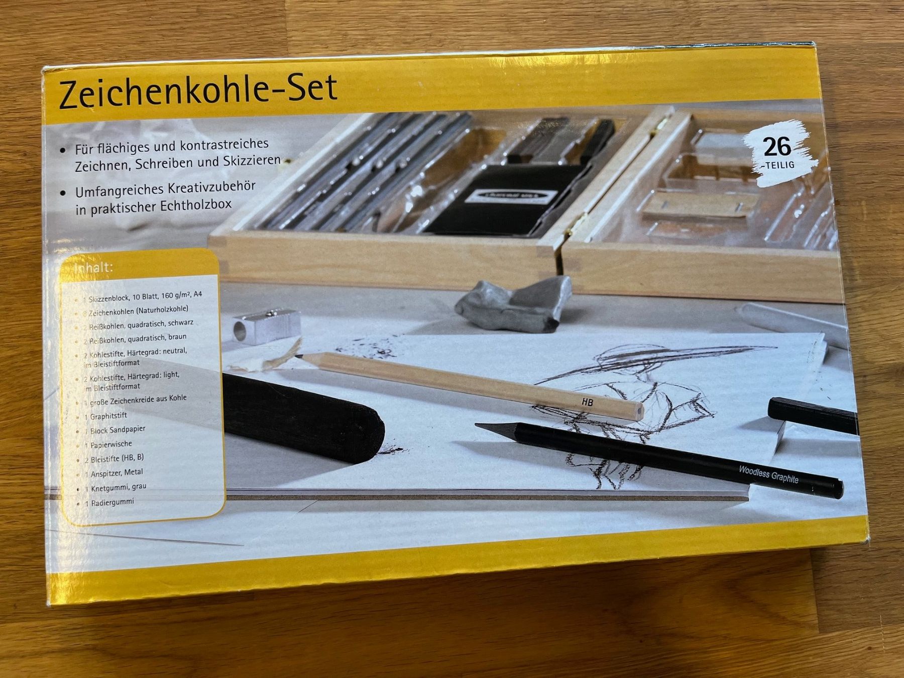 Stifte & Marker: Neues Zeichenkohle-Set 26 Teilig in Echtholzbox – Neu und originalverpackt aus Laufen von Nuria44 2