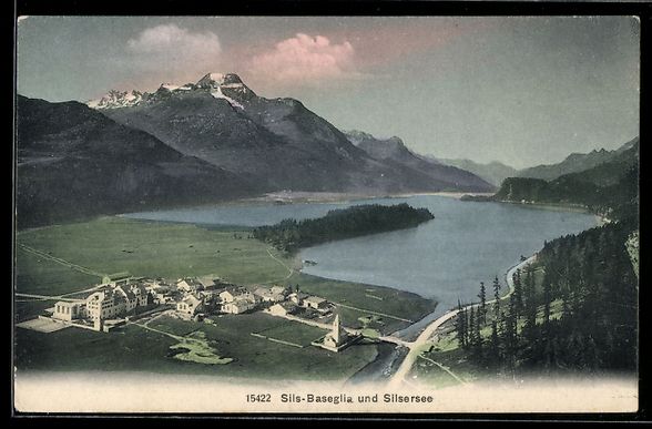 Cartoline postali: Sils, Sils-Baseglia, Ortsansicht mit Sil – Usato da Berlin venduto da bartko-reher