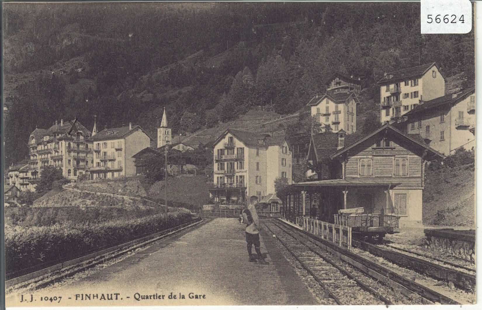 Cartoline postali: Finhaut - Quartier de la gare - animee – Usato da Ettingen venduto da Kartenplanet