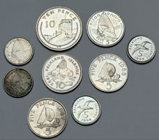Lot de 9 pièces de monnaie diverses, bon état général