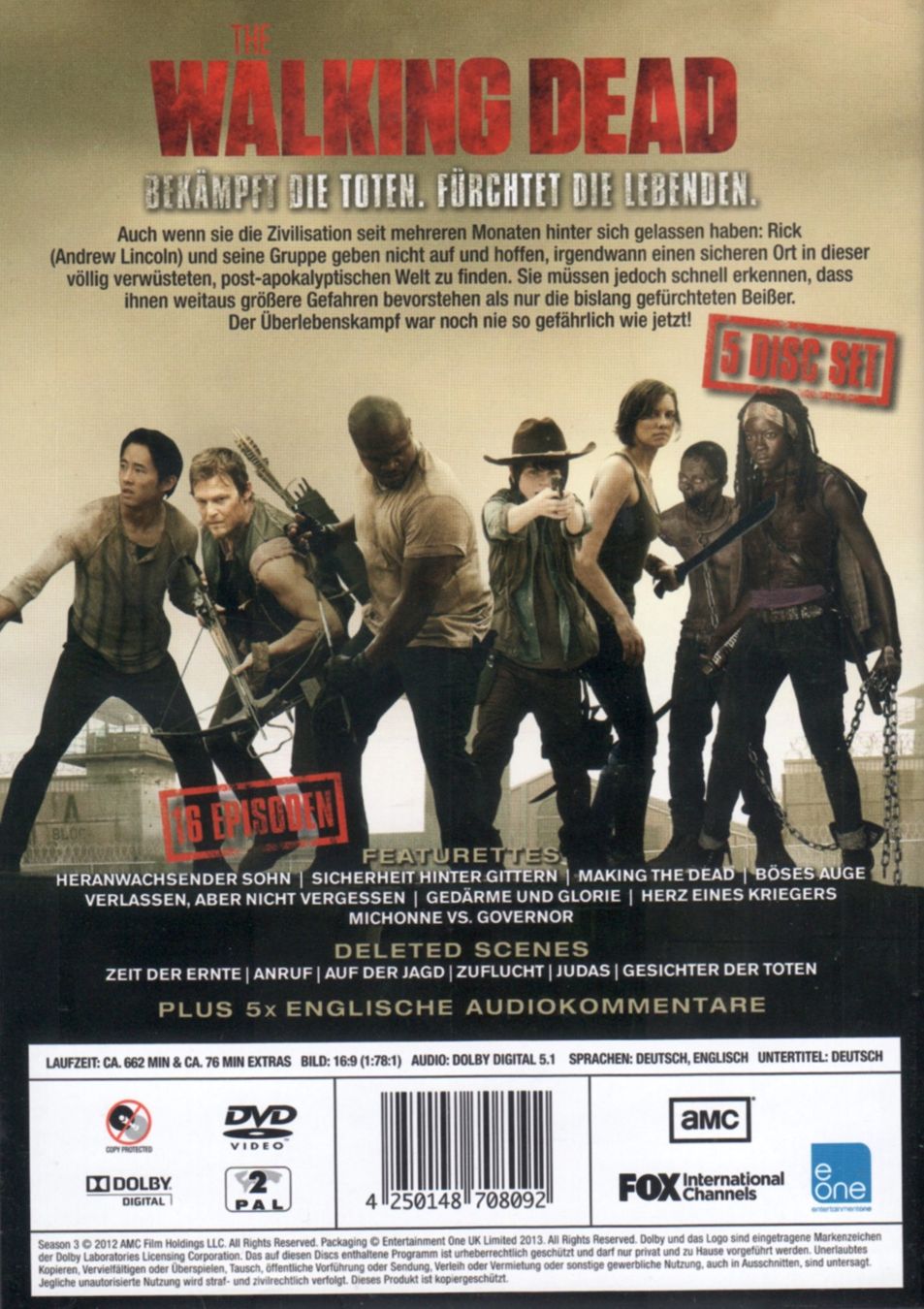 Tutti i DVDs: DVD: The Walking Dead - Die komplette dritte Staffel – Usato da Tägerig venduto da fil_f8k6 1