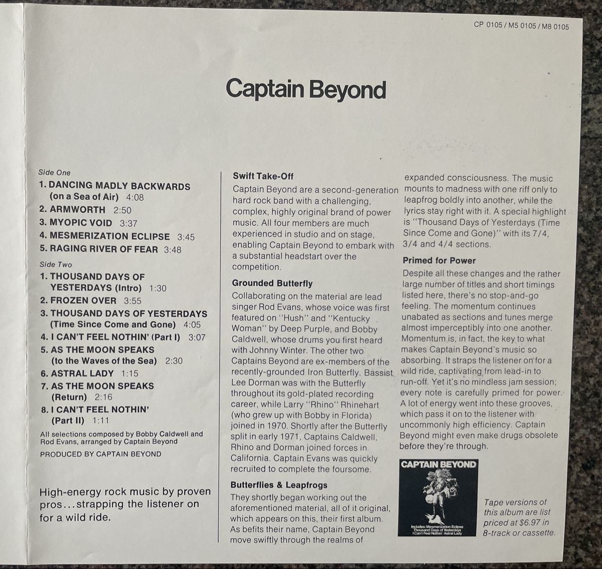 Dischi in vinile: Captain Beyond - Same - Promo Vinyl LP - Rarität  – Usato da Olten venduto da Bluespapst 5
