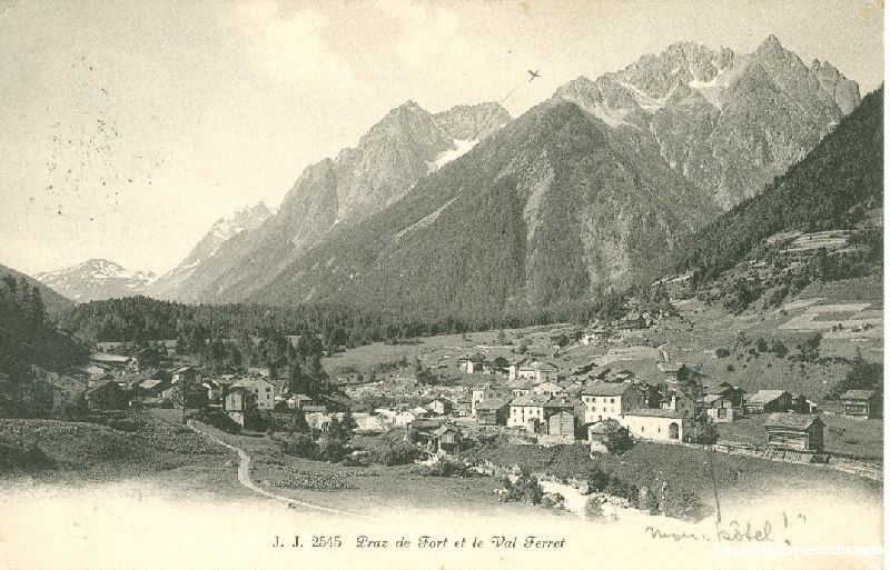 Cartoline postali: Praz-de-Fort - et le Val Ferret 1913 – Usato da Emmenbrücke venduto da teestube