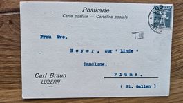 Postkarte mit 138 III (26.--) für 4.--
