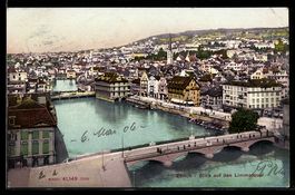 AK Zürich, Blick auf den Limmatquai