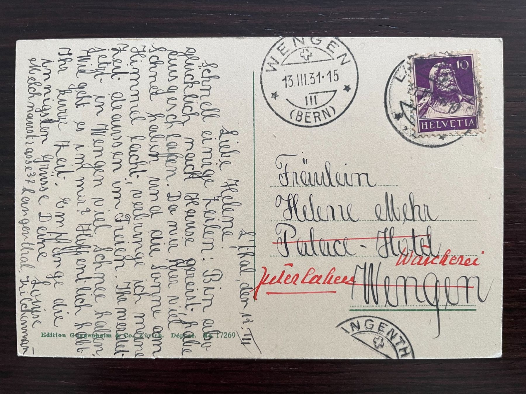 Cartoline postali: LANGENTHAL Marktgasse belebt, 1931 – Usato da Wald ZH venduto da TLILEF 1