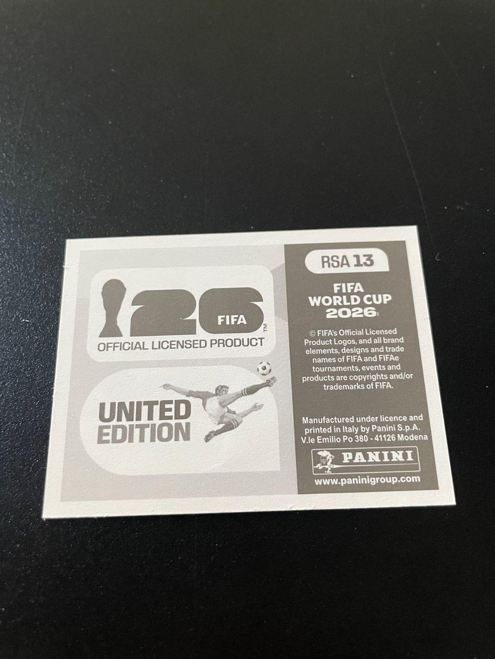 Panini Carte collezionabili: FIFA WM 2026 Sticker RSA 13 – Usato da Fahrwangen venduto da Venez 1