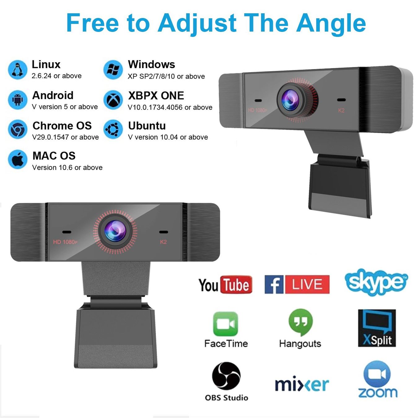Webcam: 2 x Web Camera, HD, USB Anschluss Typ A, plug and play, NEU – Nuovo e nell'imballaggio originale da Ebikon venduto da aletechnik 6