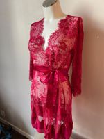 Peignoir femme en dentelle rose - taille S