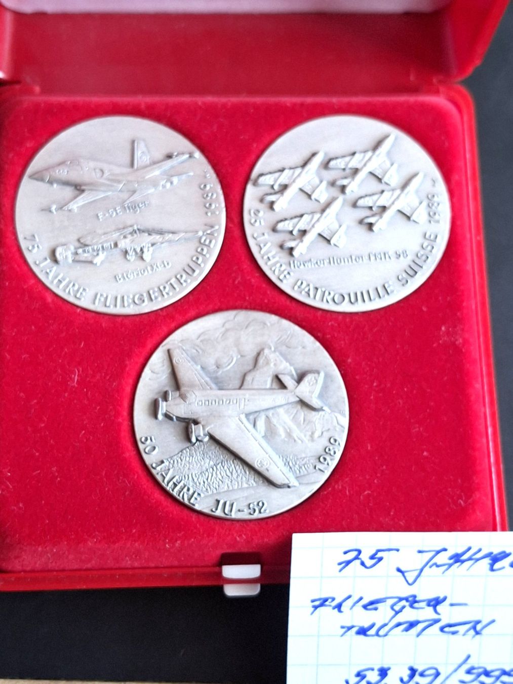 Medaglie: 75 JAHRE FLIEGERTRUPPEN - 1989 - OVP – Usato da Boniswil venduto da dpd4coins 2