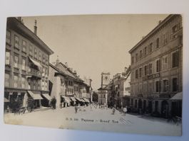 Ansichtskarte Payerne Grand Rue gelaufen 1909 alt Box1