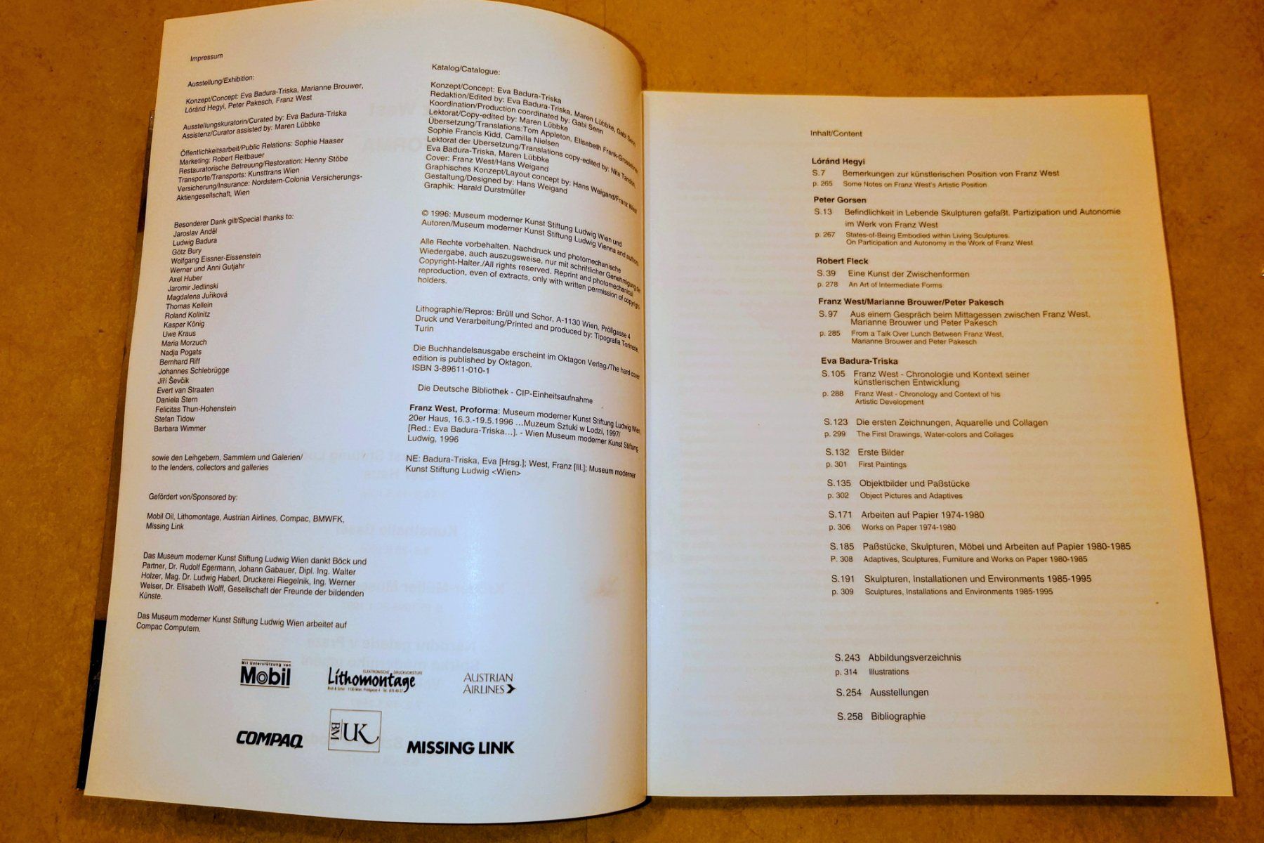Bücher: FRANZ WEST - Proforma. Seltene EA Oktagon, 1996 – Gebraucht aus Zürich von Rst7 8