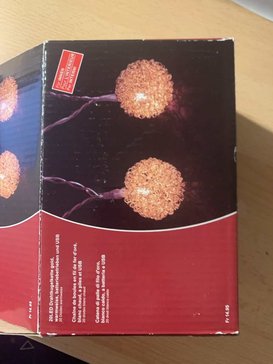Ghirlande e barre luminose: Drahtkugel Lichterkette – Usato da Bettlach venduto da valishop 1