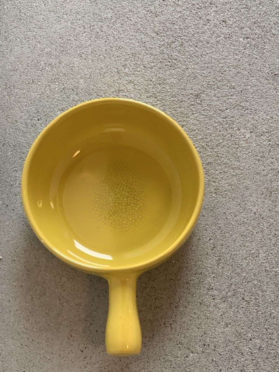 Casseroles: Yellow ceramic fondue pot with handle – D'occasion à Immensee par vgitter 2
