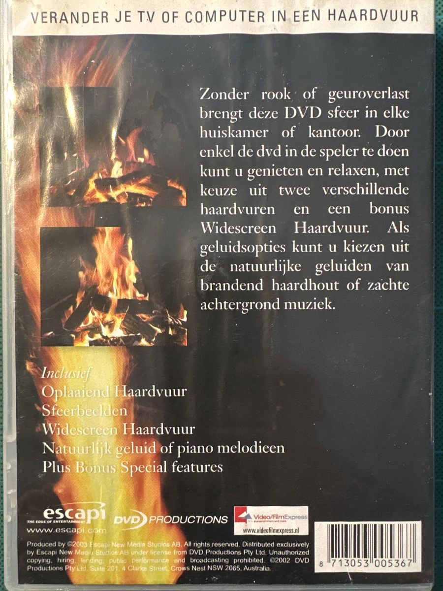 Tutti i DVDs: DVD FIREPLACE – Usato da Zürich venduto da ape_gb8z 1