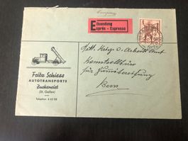 Werbecouvert Fritz Schiess Autotransporte Zuckenriet 1944