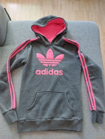 Adidas Hoodie grau pink Grösse S guter Zustand