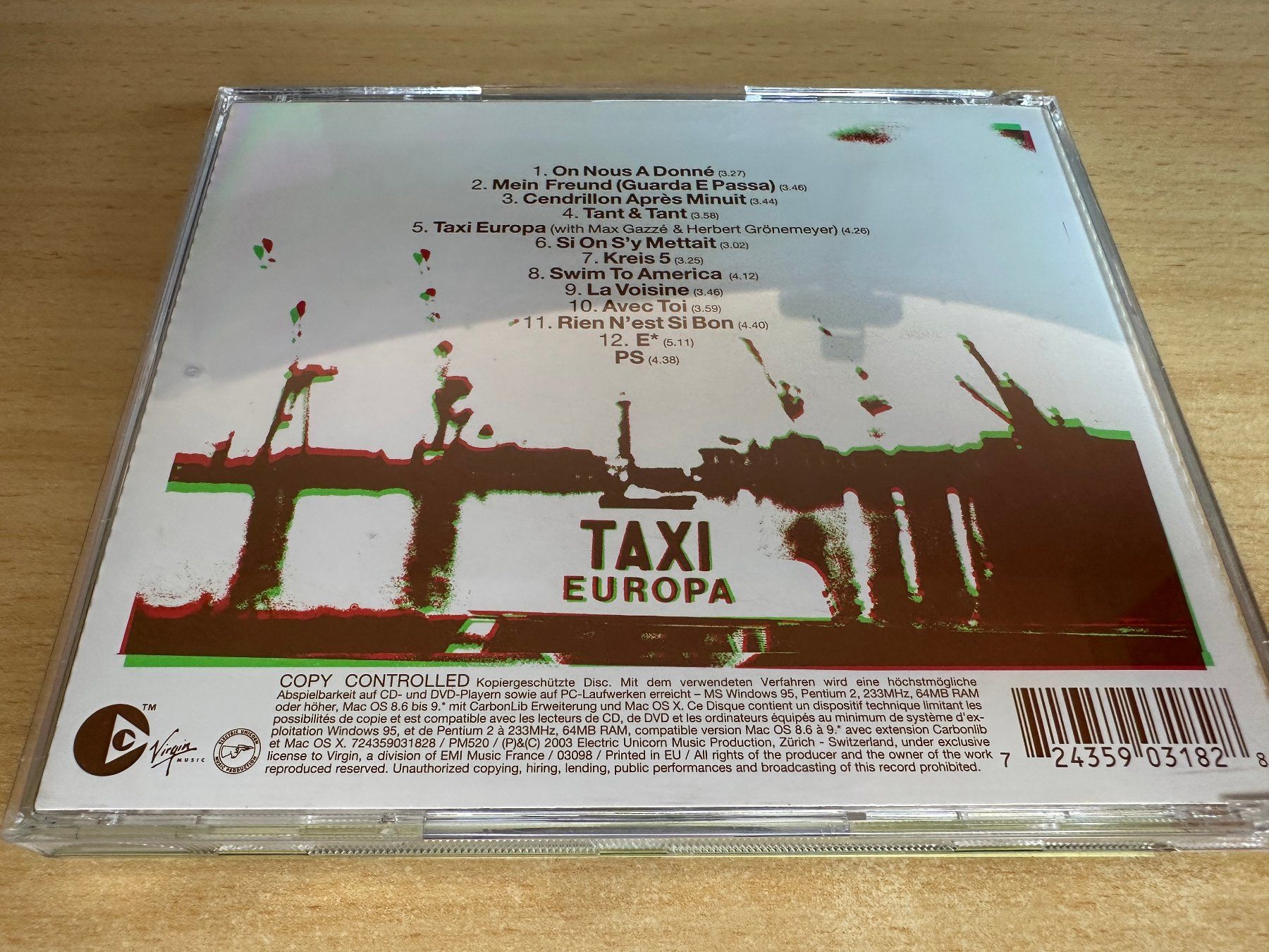 CDs: Stephan Eicher – Taxi Europa – Gebraucht aus Rikon im Tösstal von Alpenmutz 1