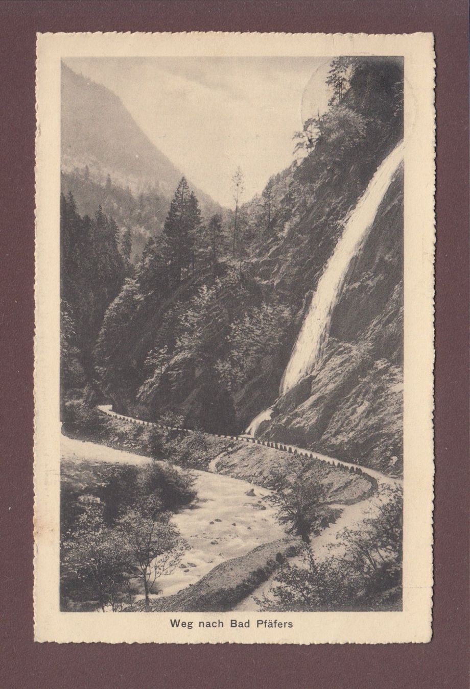 Cartoline postali: Weg nach BAD PFÄFERS - 1912 – Usato da Pully venduto da nicecards