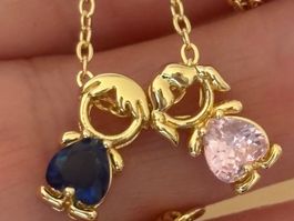 Luxus Elegante Edelsthal Zirkonia Kette Farbe : Gold