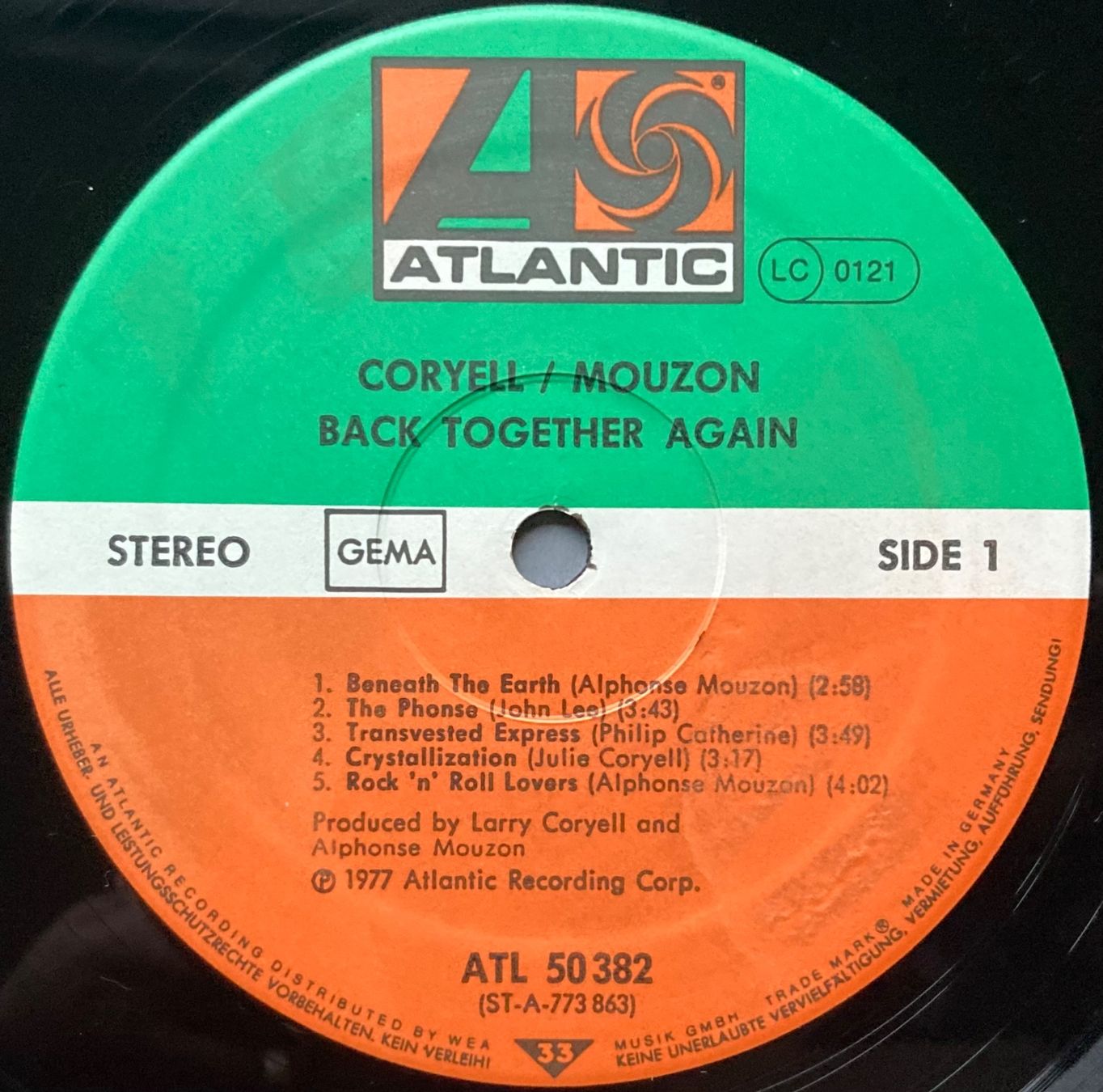 Schallplatten: CORYELL / MOUZON - BACK TOGETHER AGAIN – Gebraucht aus Poliez-Pittet von Newtown-Records 3