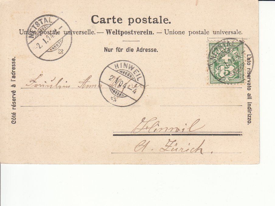 Cartoline postali: Netstal  und Wiggis 1904 – Usato da Bürglen TG venduto da StampGraf 1