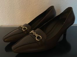 Elegante, braune Damen-Pumps mit Absatz, Grösse 38