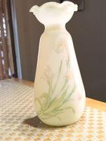 Art Deko Opalinglas Blumenvase Handbemalt um 1930j France