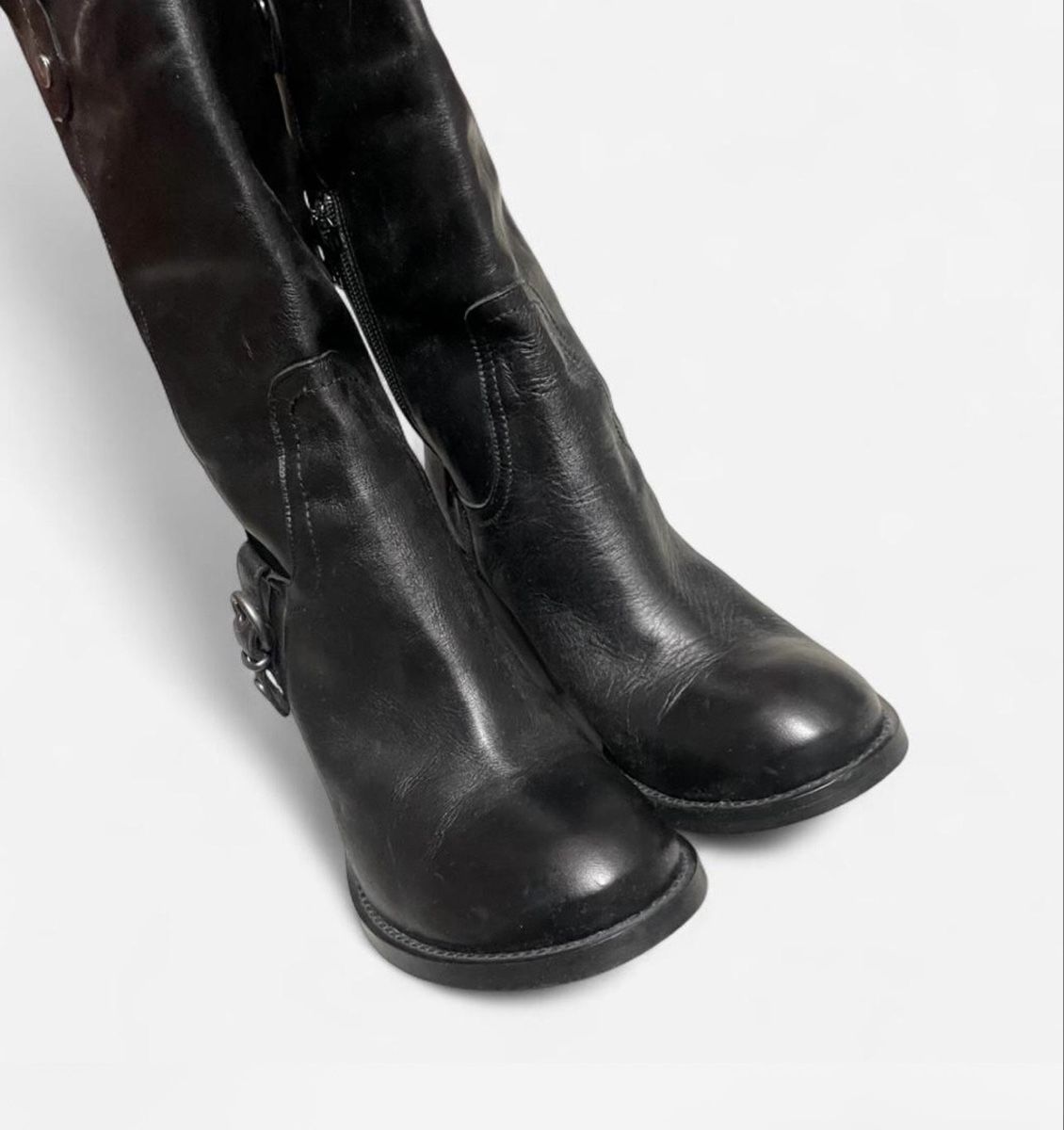 Scarpe da donna: Schwarze Lederstiefel, Grösse 39 – Usato da Watt venduto da Ene.kro 1