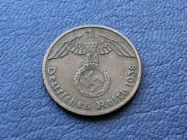 Drittes Reich 1 Reichspfennig 1938 A ungereinigt