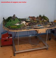 Maquette train 170 x 110 circuit N, décor inclus à terminer
