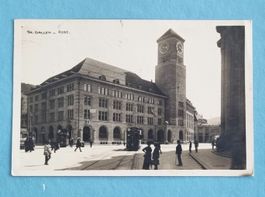 St. Gallen - Strassenbahn bei der Post - 1926