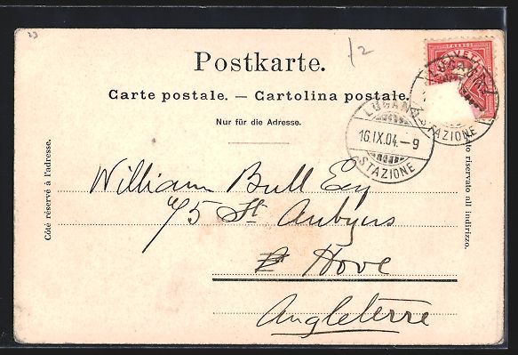 Cartoline postali: AK Lugano, Hotel Splendide, 1904 – Usato da Berlin venduto da bartko-reher 1