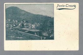 PONTE TRESA, ANTICA VEDUTA DELLA STAZIONE, A TERGO, OLIVONE